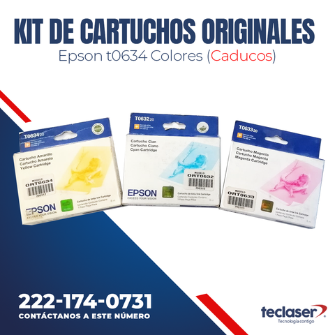 Kit de Cartuchos de tinta Epson Originales  T0632- T0632 -T0634