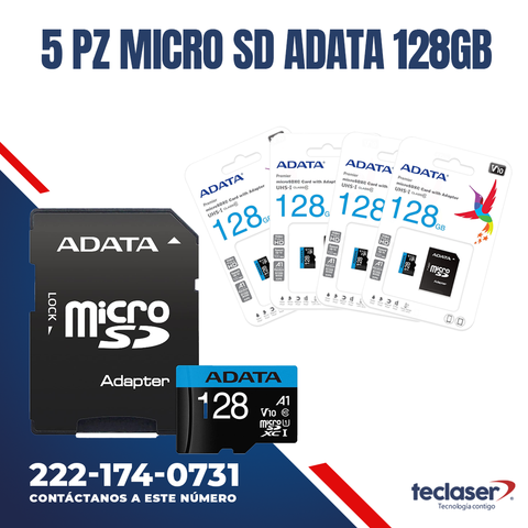 Kit de 5 pz Micro SD 128 GB Adata