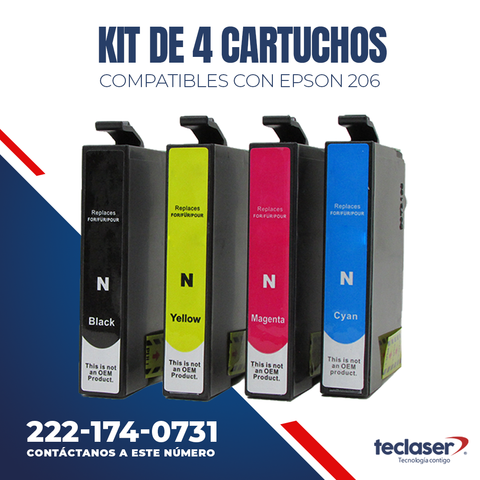 kit de Cartuchos de tinta compatibles nuevos con  EPSON T206