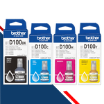 Kit de 4 Botellas de tinta Original BROTHER BTD100BK BTD100C BTD100M BTD100Y