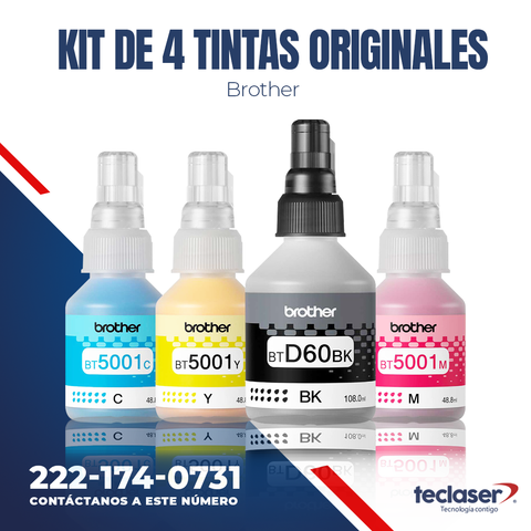 Kit De 4 Tintas Originales Brother -btd60 Bk Bt5001cmy