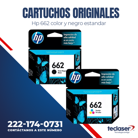 Cartucho Tinta Hp 662 Original Negro y Color