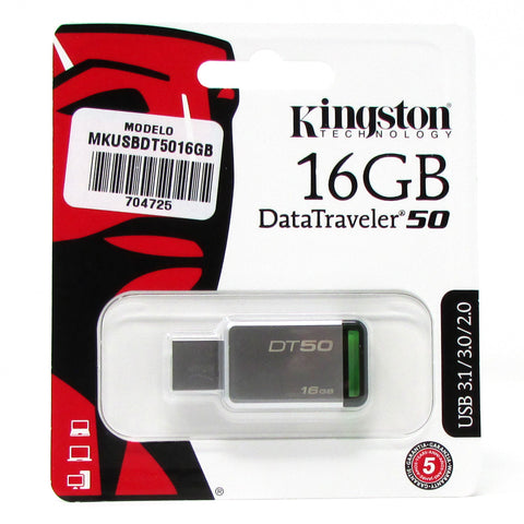 Memoria Kingston USB Modelo DT50 16 GB GREEN